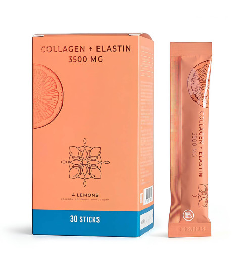 4Lemons Collagen + Elastin 3500 / Морской коллаген с эластином и экстрактом грейпфрута, 30 стиков