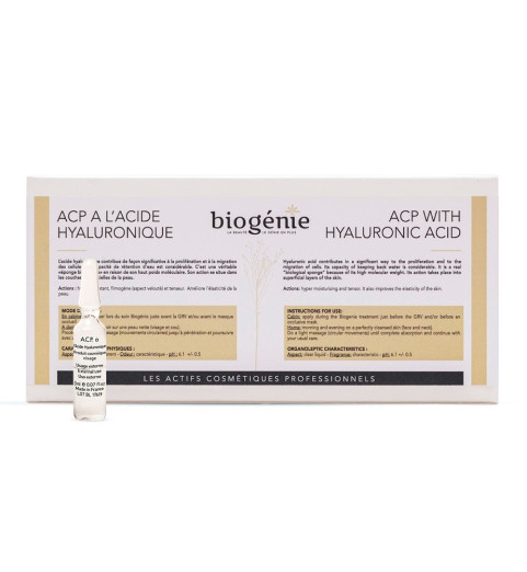 Biogenie (Биожени) A.C.P. Acide Hyaluronique / Ампулы с гиалуроновой  кислотой (PH 6,1+-0,5), 10 ампул по 2 мл