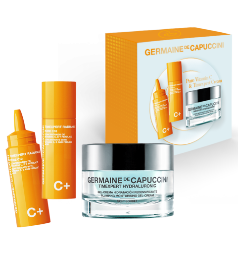 Germaine de Capuccini TimExpert Radiance C+ PureC10 and TimExpert Hydraluronic Soft Gel-Cream Set / Набор увлажняющий антиоксидантный для комбинированной и жирной кожи лица