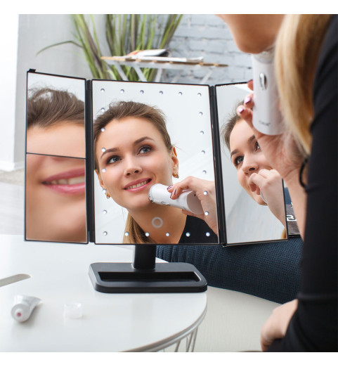 Настольное зеркало uLike для макияжа с подсветкой раскладное